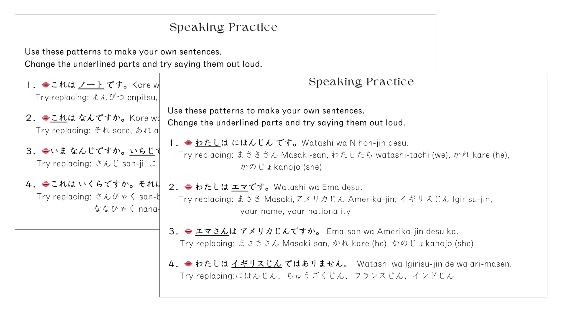 Beginner 1 Speaking Practice Image